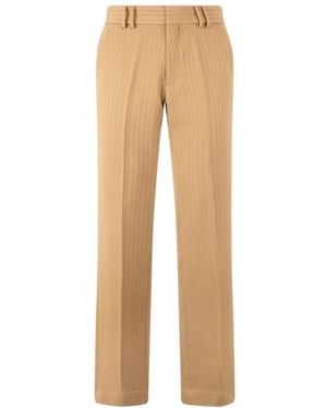 Roberto Cavalli Straight Trousers - Natural