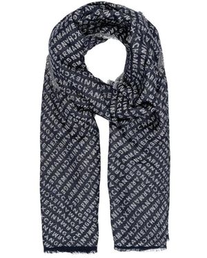 ARMANI EXCHANGE Blauer Printmuster Baumwollschal