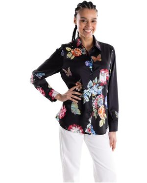 5 PROGRESS Overhemden ,Veelkleurig ,Polyester Camicia - Zwart