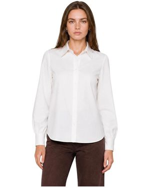 Kocca Overhemden ,Wit ,Leer Blouse Met Knoopsluiting