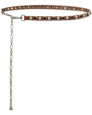 Etro Accessoires ,Bruin ,Leer Dunne Riem - Wit