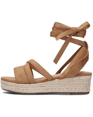 Omoda Trendy Cognac Suède Espadrilles - Bruin