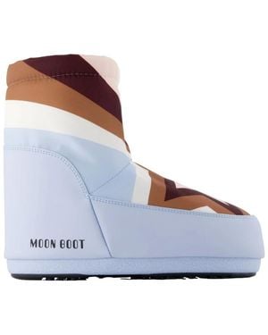 Moon Boot Schoenen ,Blauw ,Leer Icon Low No Lace Comet Boots