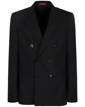 Gucci Woll-Doppelreiher Jacke - Schwarz