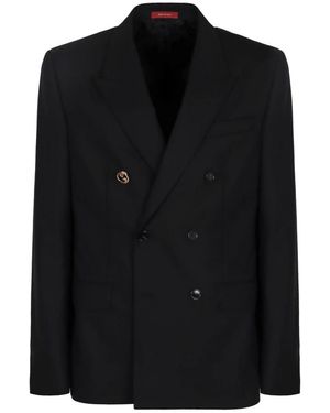 Gucci Woll-Doppelreiher Jacke - Schwarz