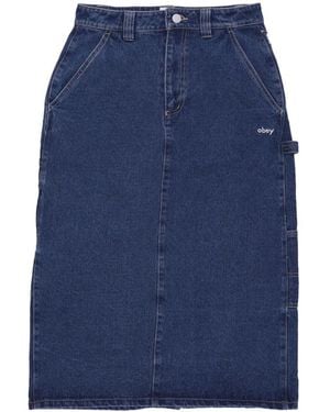 Obey Denim Midi Rock Stonewash - Blau
