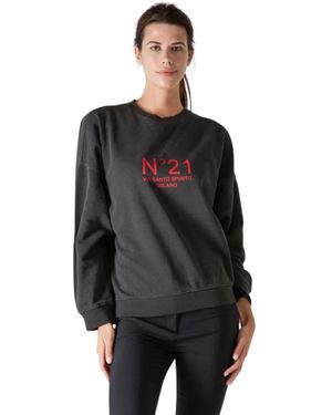 N°21 Hoodies & Sweatvesten ,Zwart ,Katoen Stijlvolle Hoodies Voor Vrouwen