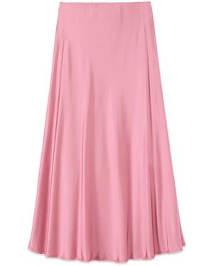 Oltre Rokken ,Roze ,Satijn A-Lijn Viscose Satijnen Rok
