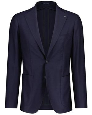 Tagliatore Jassen ,Blauw ,Leer Virgin Wool Blazer