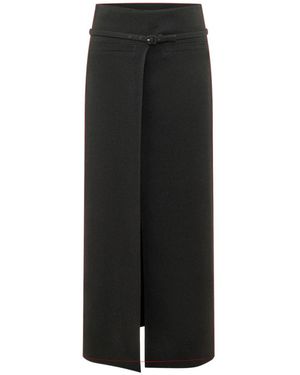 Courreges Belted Long Skirt - Zwart