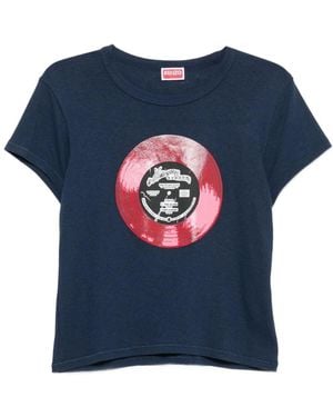 KENZO Tops ,Blauw ,Katoen Sounds T-Shirt