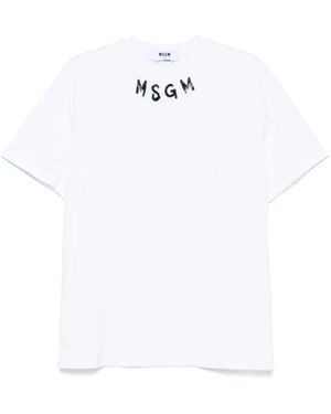 MSGM Weißes Crew Neck T-Shirt
