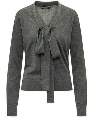 Dolce & Gabbana Maglia Sc V C/Fiocco - Grau