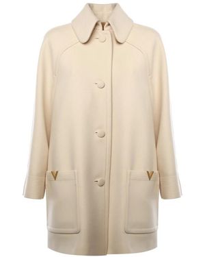 Valentino Garavani Single-Breasted Coats - Neutre