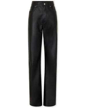 Rabanne Broeken ,Zwart ,Zwarte Leren Flared Broek