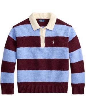 Ralph Lauren Truien & Vesten ,Veelkleurig ,Wol Rugby Polo Trui Met Strepen - Rood