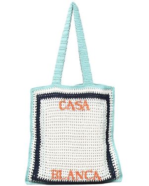 CASABLANCA Bestickte Logo-Schultertasche - Blau