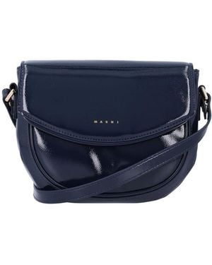 Marni Tassen ,Blauw ,Leer Smile Bag