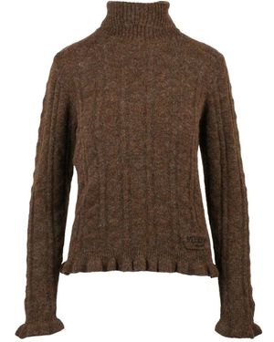 Moschino Truien & Vesten ,Bruin ,Wol Maglione Collo Alto