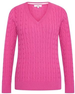 HV Polo Truien & Vesten ,Roze ,Katoen V-Neck Sweater Hvsava