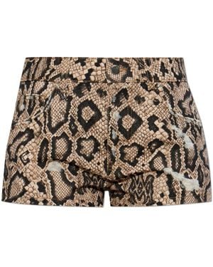 Amiri Korte Broeken ,Denim Snake Denim Short - Bruin
