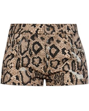 Amiri Snake Denim Short - Braun