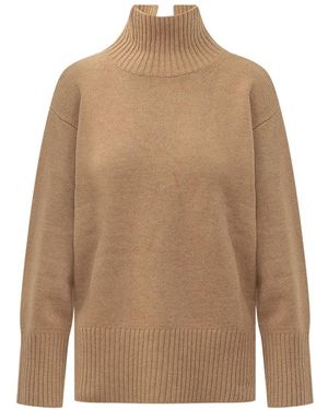 Calvin Klein Truien & Vesten ,Bruin ,Wol Lux Wool Turtleneck Sweater