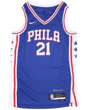 Nike Fitness ,Blauw ,Polyester Dri-Fit Nba Swingman Jersey Icon Edition 22