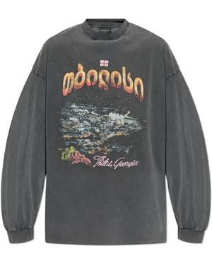 Balenciaga Long Sleeve Tops - Grijs