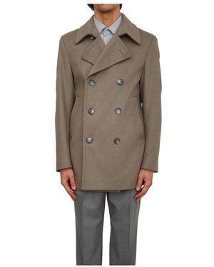 HUGO Double-Breasted Coats - Brown