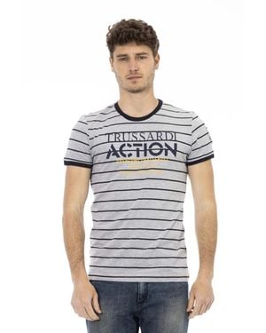 Trussardi Casual t-shirt mit rundhalsausschnitt - Grau