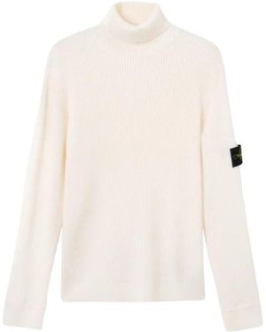 Stone Island Truien & Vesten ,Wol Fijne Rib Turtleneck - Wit