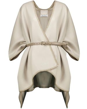 Max Mara Jassen ,Wol Wolmantel Met Ceintuur - Naturel
