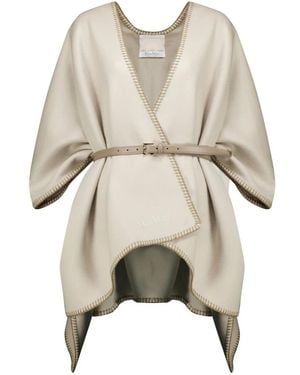 Max Mara Jassen ,Wol Wolmantel Met Ceintuur - Naturel