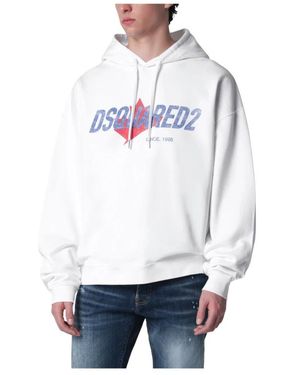 DSquared² Relax Fit Hoodie - Wit
