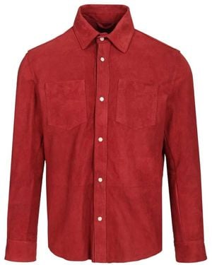 Barba Napoli Suede Overhemd - Rood