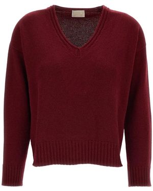 Drumohr V-Ausschnitt Strickware - Rot