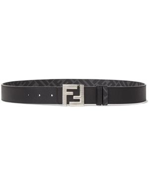 Fendi Omkeerbare Riem Met Vierkante Ff Gesp - Zwart