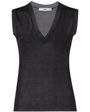 Fendi Zijden Organza Trui - Zwart