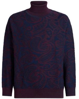 Etro Wollmischung-Rollkragenpullover - Blau