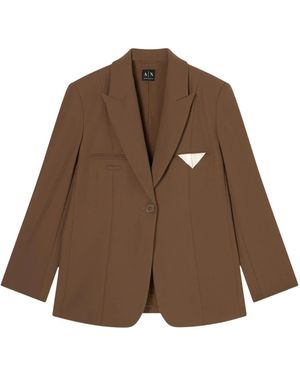 ARMANI EXCHANGE Jassen ,Bruin ,Blazer Monopetto Taschino Revers Classici