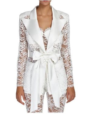 Doris S Weiße Spitzen Elegante Jacke
