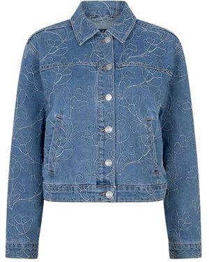 Red Button Sally Jkt Embroidery - Blauw