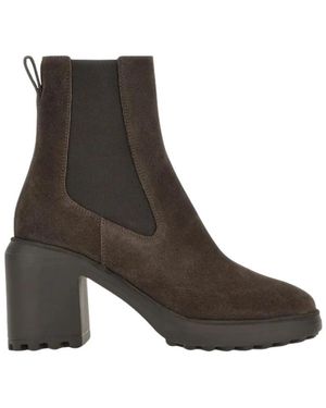 Hogan Heeled Boots - Marron