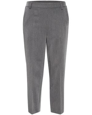 Kaffe Cropped Trousers - Gris