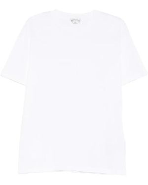 Jacob Cohen Tops ,Wit ,Katoen Cotton Jersey T-Shirt Met Ronde Hals En Borstzak