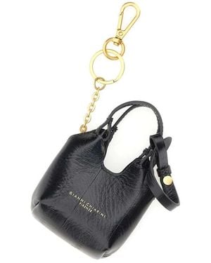 Gianni Chiarini Accessoires ,Zwart ,Leer Dua Sleutelhanger