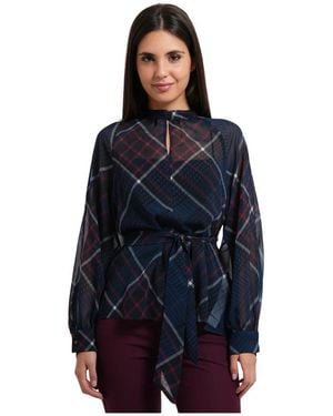 Pennyblack Overhemden ,Blauw ,Blouse Met Knoopsluiting En Ceintuur