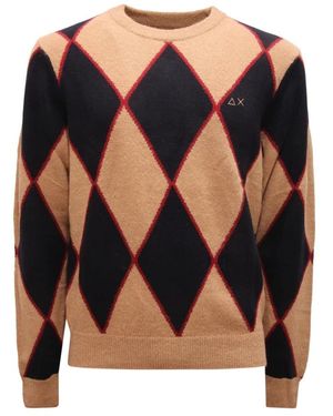 Sun 68 Round-Neck Knitwear - Black