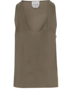 Sa Su Phi Sleeveless Tops - Green